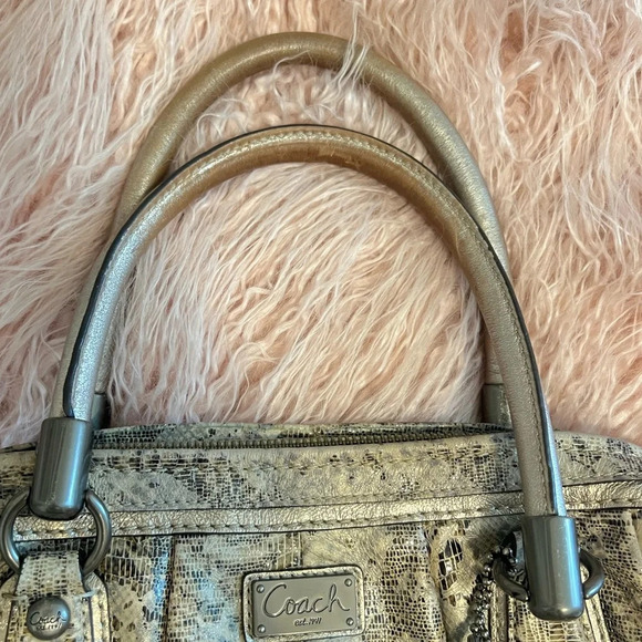 RARE Coach Kristin Python Metallic Hobo Shoulder Bag - Picture 8 of 10